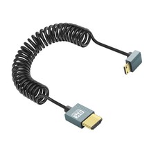 JSADZKJ 90 Degree Mini HDMI to Coiled Cable 8K Ultra Thin Male to...