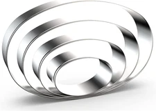 Oval Cookie Cutter Set Large - 5 Inch, 4 Inch, 3 Inch, 2 Inch - Geometric Frame 