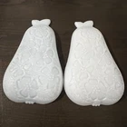 2Hazel Atlas Vintage Milk Glass Pear Shaped Fruit Candy Dish Spoon Rest Embossed