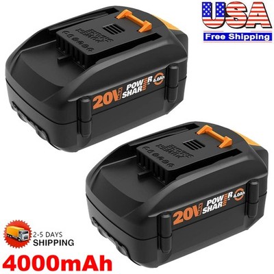 2X For WORX 20V Max Lithium WA3578 Power Tool 4.0Ah Battery WA3520 WA3575 WA3525