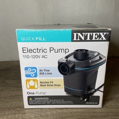 Intex Quick Fill Electric Air Pump 120V AC 3 Nozzles 66659WS Inflate/Deflate New