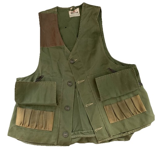 Vintage Duxbak Hunting Vest Green Montana Cloth Zelan Preshrunk Made In USA Use