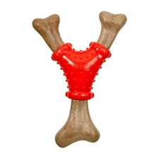 Caitec Hero Bonetics Noisy Joint Wishbone Dog Chew Toy Large Wood Flavor 64270