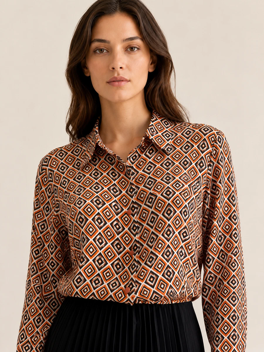 プラダ　チュニック38 PRADA Silk Geometric Tops for Women for sale | eBay
