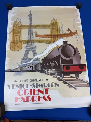 Vintage Jim Marback Poster "The Great VENICE-SIMPLON ORIENT EXPRESS" 24" x 18" - 第 1/11 張圖片