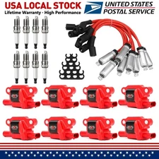 UF413 High Performance Ignition Coil And Spark Plug & Wire For Chevy GMC 5.3 6.2