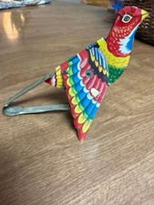 Antique toy Tin Lithograph Wing Flapping Bird Moving Mechanical Tinplate- works 