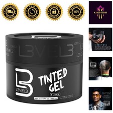 8.45 oz Black Hair Gel for Men - Strong Hold  Volumizing, Dandruff Free