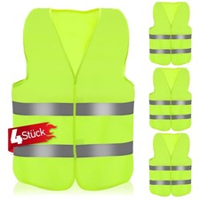 Warnweste Auto 4er Pack Sicherheitsweste reflektierend Pannenhilfe glänzend