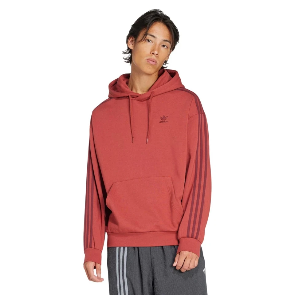 adidas Originals Hoodie Enfiler Trefoil Sweat Confort Rouge Fit Baggy XS - Photo 2/4