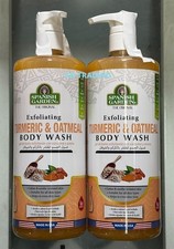 (2-Pk) SPANISH GARDEN Organic Exfoliating TURMERIC OATMEAL BODY WASH Made in USA