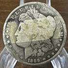 1889 O Morgan Silver Dollar Coin $1 Tape Residue