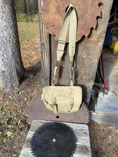 WWII US Army Field Musette Bag Canvas 1942 The Langdon Tent & Awning Co.