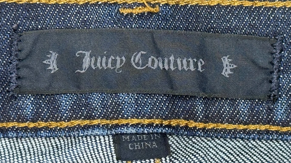 Pantalones de mezclilla Juicy Couture para mujer con cadena lateral de encaje 5 bolsillos talla 26 (real 29x28,5) Foto 4 de 4