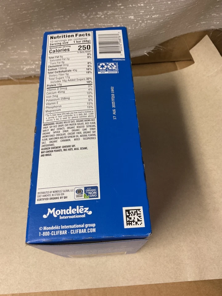 10-Pack CLIF Energy Chocolate Chip Organic Oats 2.4oz - Image 2 of 3