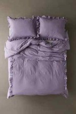 Indian 100 Pure cotton purple color ruffle duvet cover, Bohemian Bedding cover,