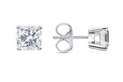 3/4 kt Kissenschliff Laborgefertigt gewachsene Diamanten Ohrringe 14 K Weißgold kostenloser Versand