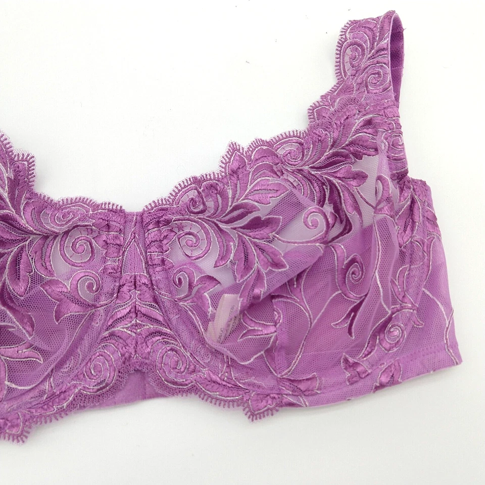 Soma чувственный кружева без подкладки Demi бюстгальтер размер 34C новый чистый фиолетовый вышитый - Изображение 2 из 4