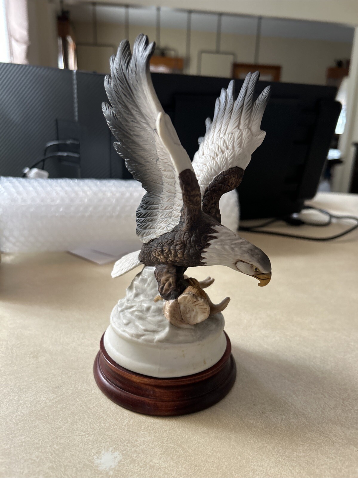 bald eagle ceramic figurine