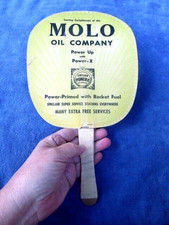 Antique Cardboard Fan MOLO OIL & SINCLAIR Service Station POWER-X Super Fuel