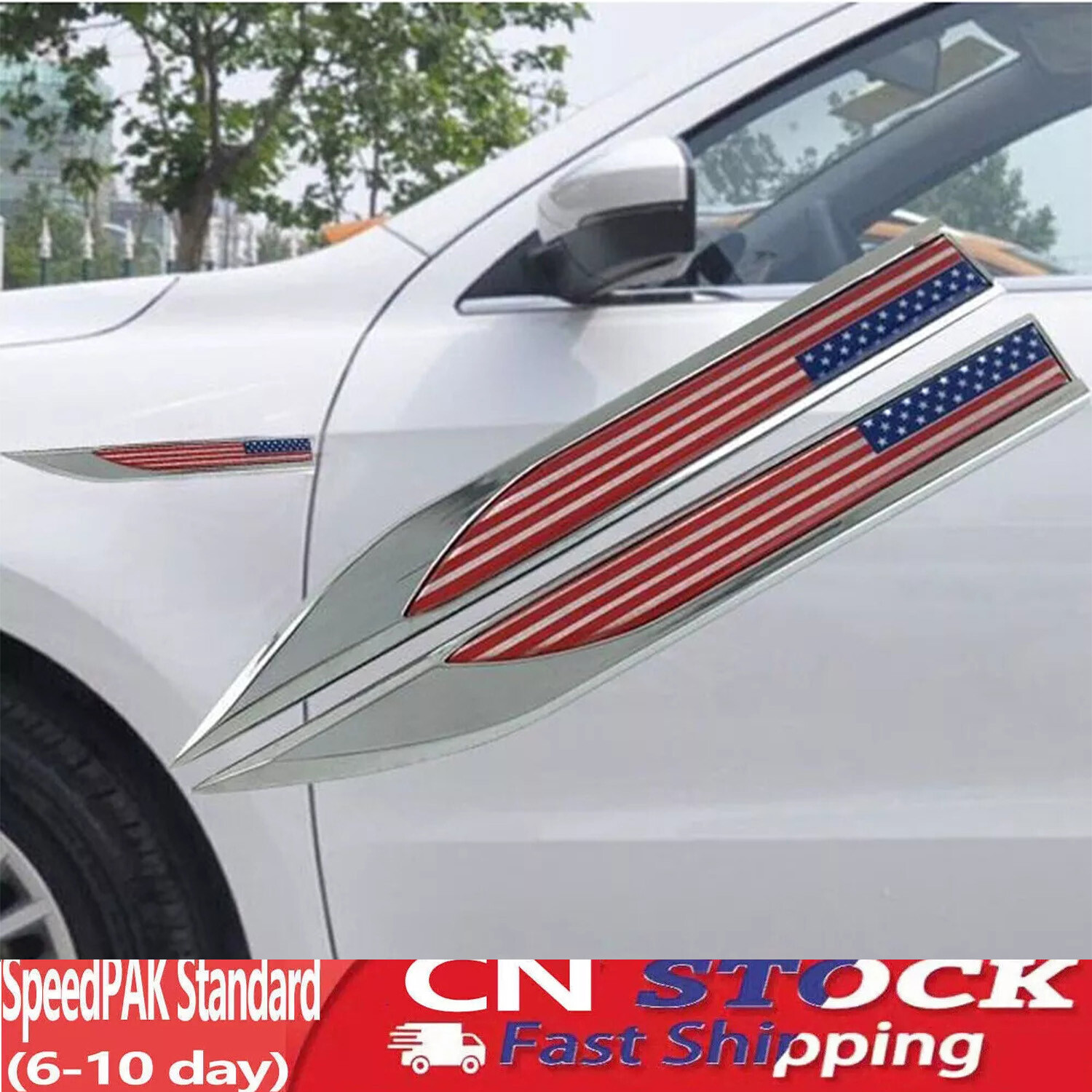 American USA Flag 3D Metal Sticker Car Truck Decal Body Emblem Auto Accessories