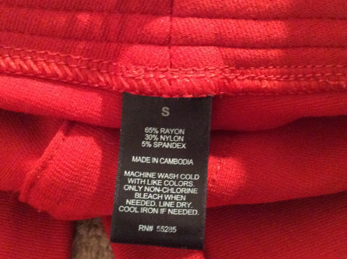 Pantalon Skinny Express - Orange/rouge - Taille S - Entrejambe 29,5" - Élasthanne - Occasion Excellent état (nettoyé à Sec)