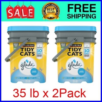 (2pack) Purina Tidy Cats Clumping Cat Litter Glade Clear Spring Deodorizing 35lb