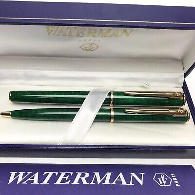 Waterman Apostrophe Fountain Pen F Pt & Ballpoint Set Marble Waterman Apostrophe Fountain Pen F Pt & Ballpoint Set Marble