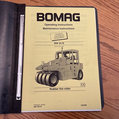 Bomag BW24R OPERATING & MAINTENANCE MANUAL OPERATION GUIDE RUBBER TIRE ROLLER