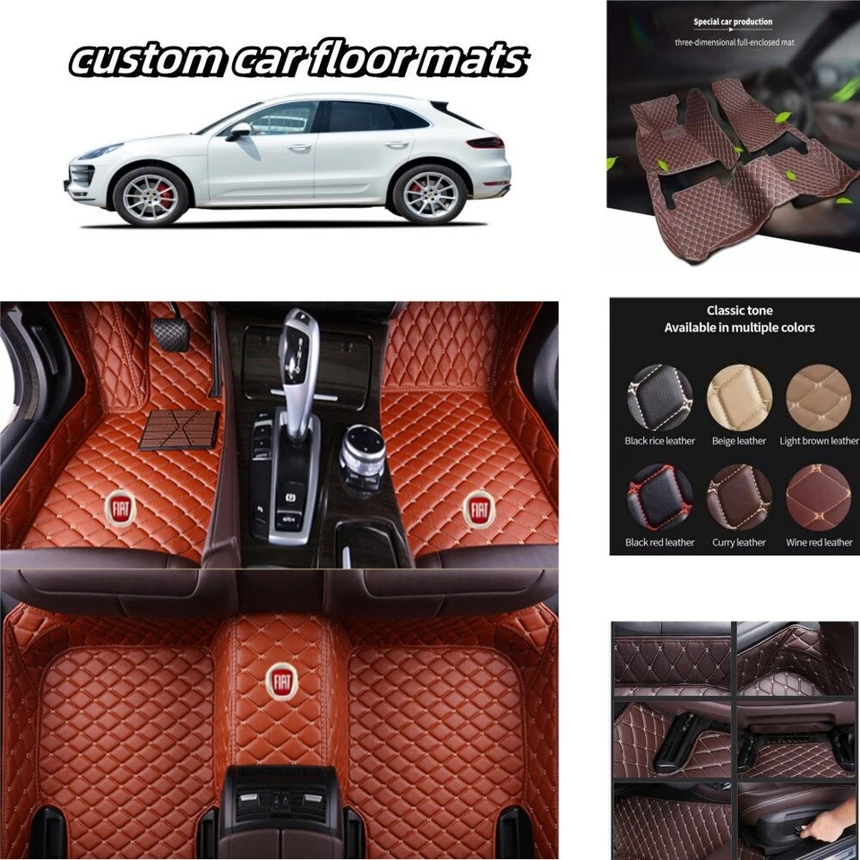 For Fiat 500 500L 500X Car Floor Mats Auto Luxury Custom Carpets Mats Waterproof Foto 4 de 4
