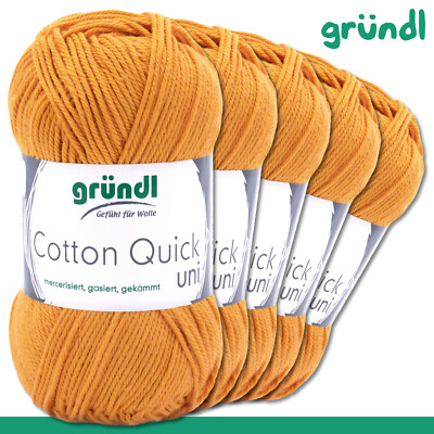 Gründl 5 x 50g Cotton Quick uni Baumwolle Babygarn Sommergarn Häkeln Stricken