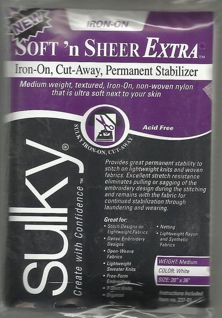 Sulky Soft N Sheer Extra Cut Away Stabilizer - Iron-On 8 Inch X 9 Yard Roll