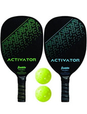 Franklin Sports 2 Player Pickleball Set, 2 Wooden Paddles, 2 X-40 Pickleballs