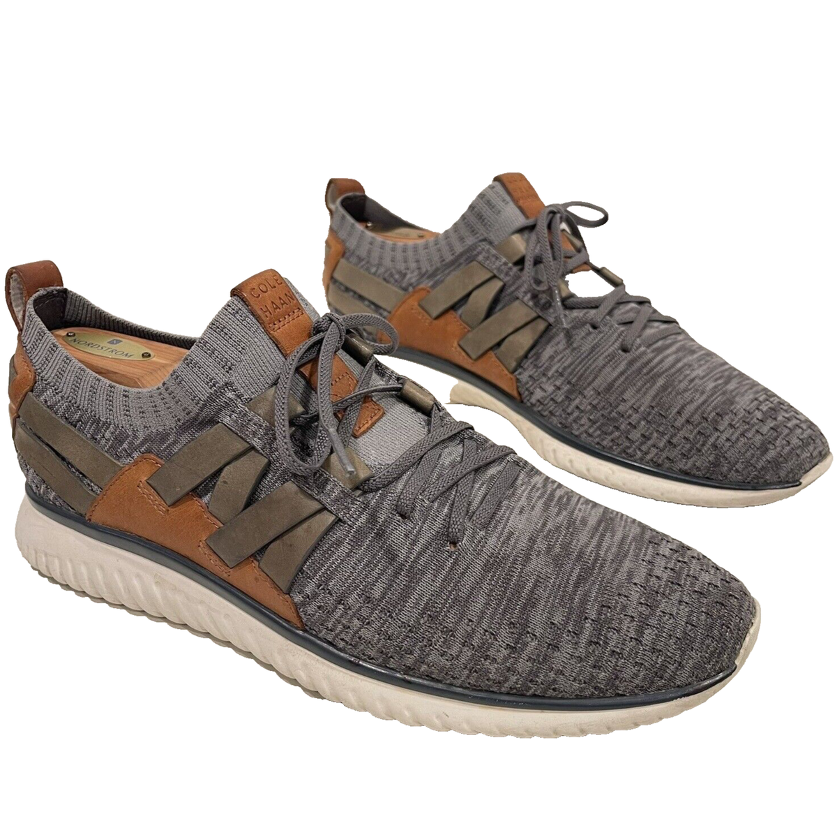 COLE HAAN Men's GrandMotion Woven Stichlite Gray Lace Up Sneaker