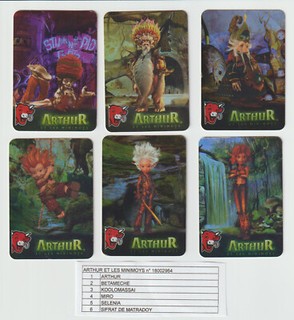 VACHE QUI RIT SERIE ARTHUR ET LES MINIMOYS 6 CARTES PLASTIFIEES ET BRILLANTES