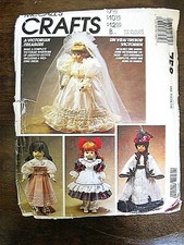 McCall 0758 VICTORIAN DOLL CLOTHES 13" 14" 16" sewing pattern 1992 Uncut FF