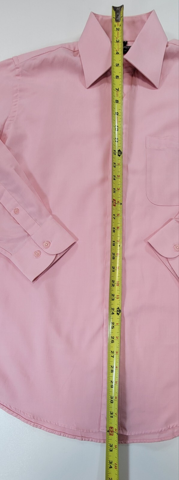 Lazzaretti Long Sleeve Men's Dress Shirt Pink Size 15 32/33 Designed in