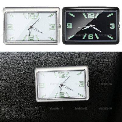 Car Clock Interior Dashboard Stick-On Watch Quartz Clock luminous Accessories