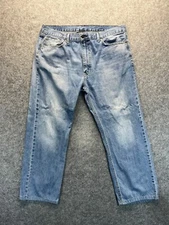 Levis Jeans Men's 40x30 505 Regular Fit Straight Leg Blue Denim Jeans Pants