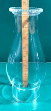 Pearl / Beaded / Crown Top Glass Oil Kerosene Lamp Chimney 8 1/2” x 3”  x 2 7/8"