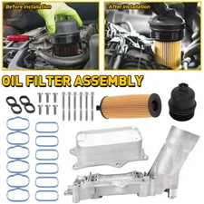 Aluminum Oil Cooler&Oil Filter Adapter Housing For 2014-2016 Jeep Cherokee 3.2L