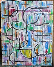 DON"T SAY GOODBYE  8x10 canvas original art Abstract oil painting signed Crowell