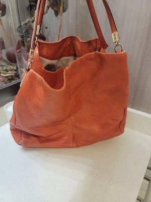 Coach Madison Phoebe Brown Leather Shoulder Bag Side Logo 26221 Hobo Authentic
