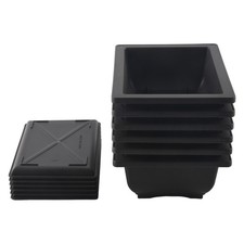 6-Piece Bonsai Pots-Classic Deep Wet Tray with Built-in Mesh-for Plants,9008