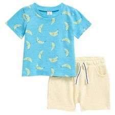 Tucker Tate Easy Peasy T-Shirt Shorts Set In Blue River Bananas, Kids 3M