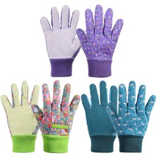 OSDUE 3 Paar Kinder Gartenhandschuhe, Schutzhandschuhe Handschuhe, mit