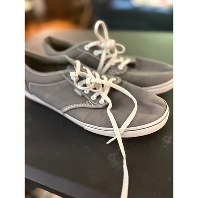 Vans Authentic Lo Pro Charcoal Gray Canvas Skate Shoes Womens 10 VN-0U4I4WV
