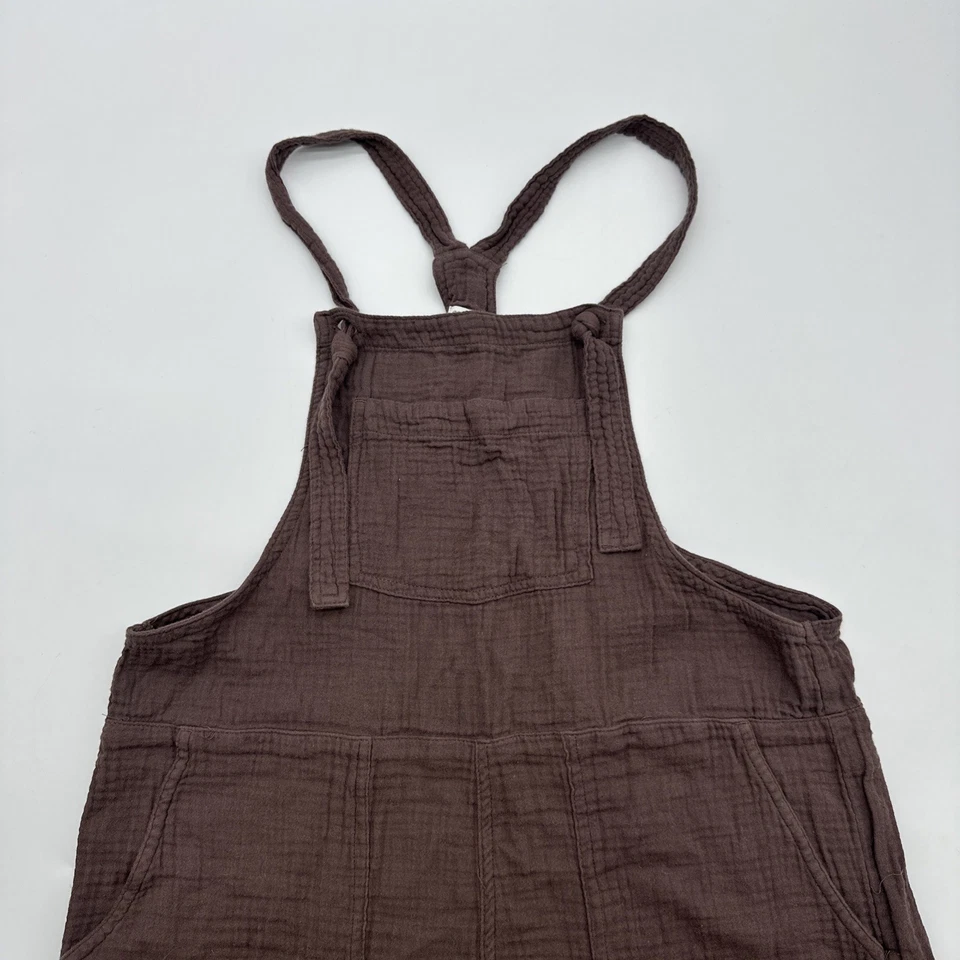 Aerie Overalls One Piece Women M Brown Pockets 100% Cotton.#36200 - Image 4 of 4
