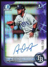 2022 Bowman Chrome Purple Alexander Ovalles Auto 166/250 Tampa Bay Rays #CPA-AO