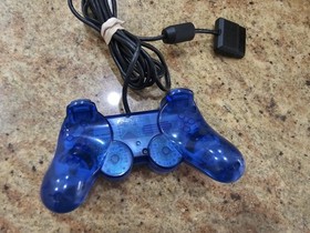 Sony PlayStation 2 PS2 Ocean Blue Clear Controller DualShock OEM SCPH-10010 Read